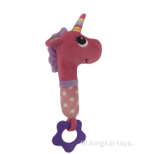 Plush Unicorn Squeaker Rosy